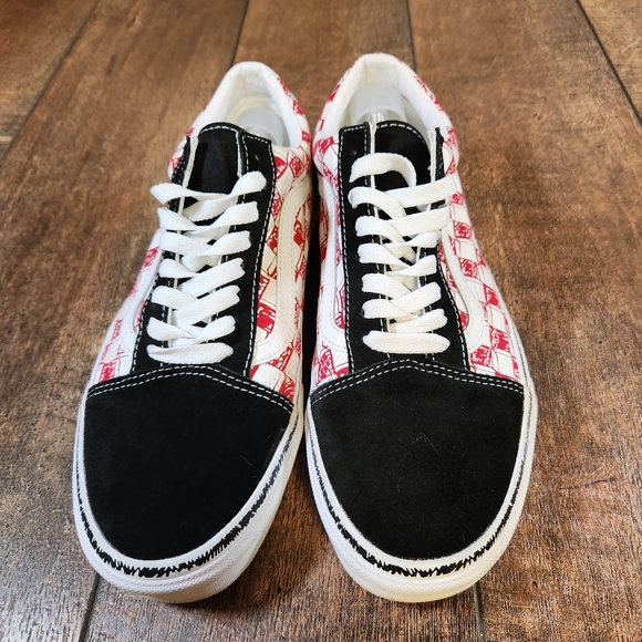 Vans Old Skool Low Sketch Red Checkered Shoes Men's 8.5 Women's 10 Skater Punk - Picture 4 of 10